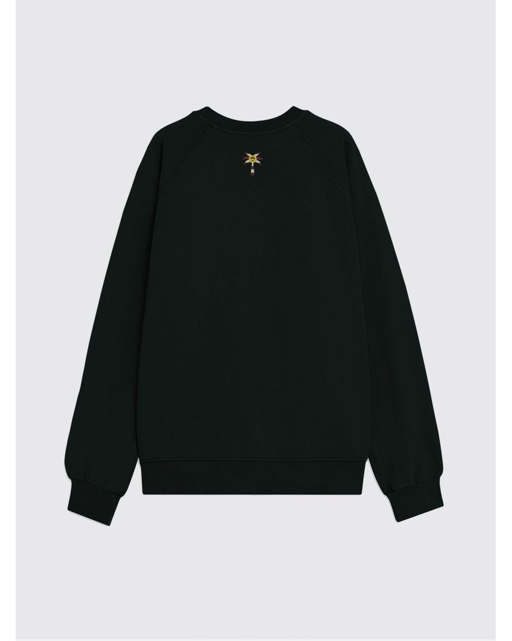 Barrow Black Cotton Crewneck Sweatshirt With Logo for men