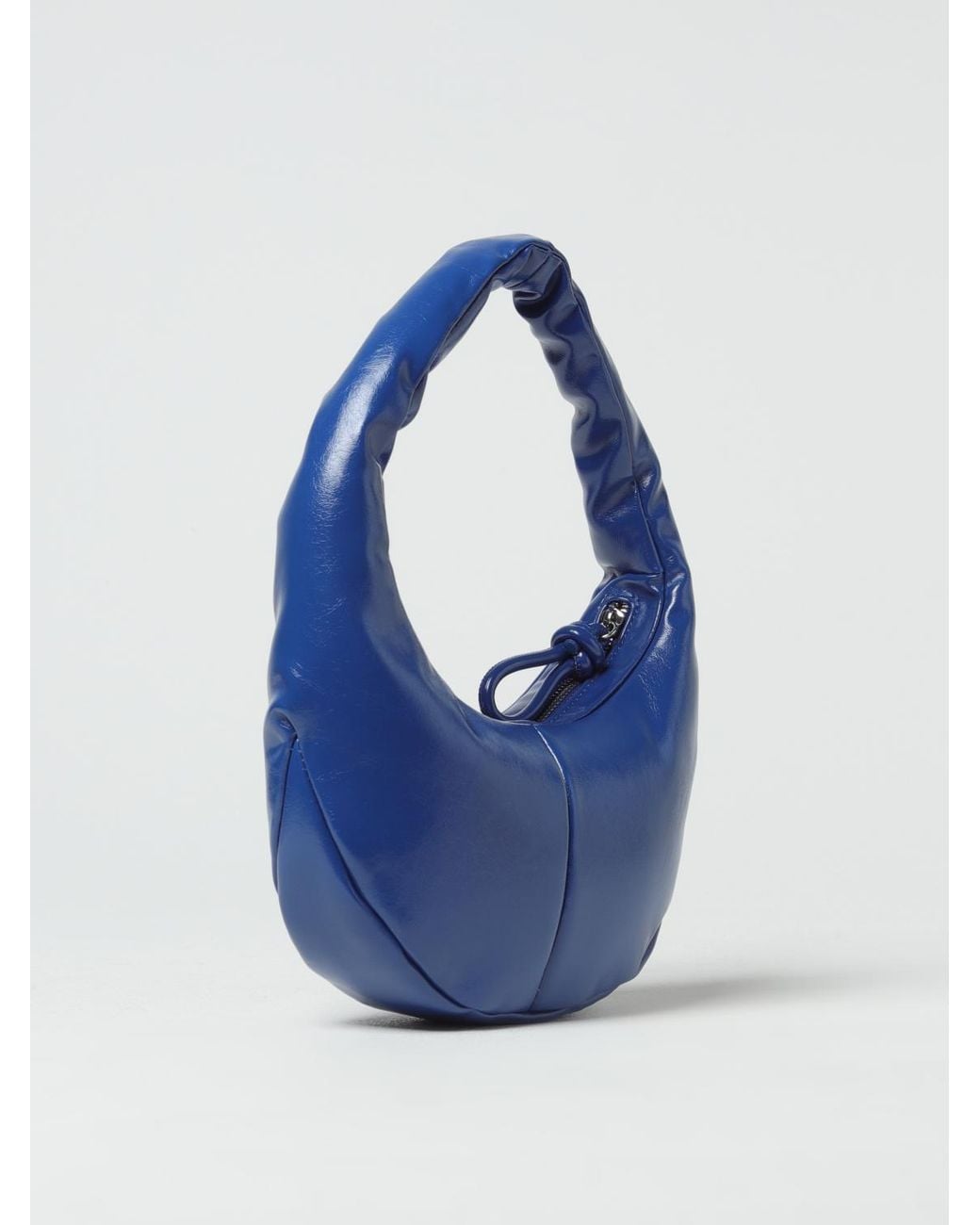 MSGM Blue Bag In Natural Grain Synthetic Nappa