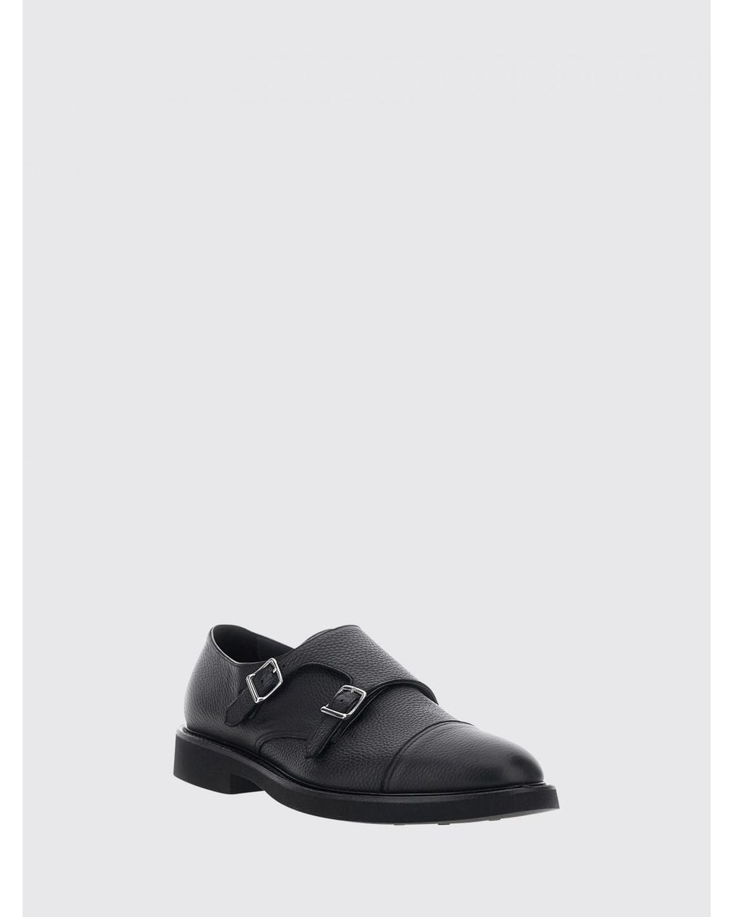 Doucal's White Double Buckle Monk Strap Shoes for men