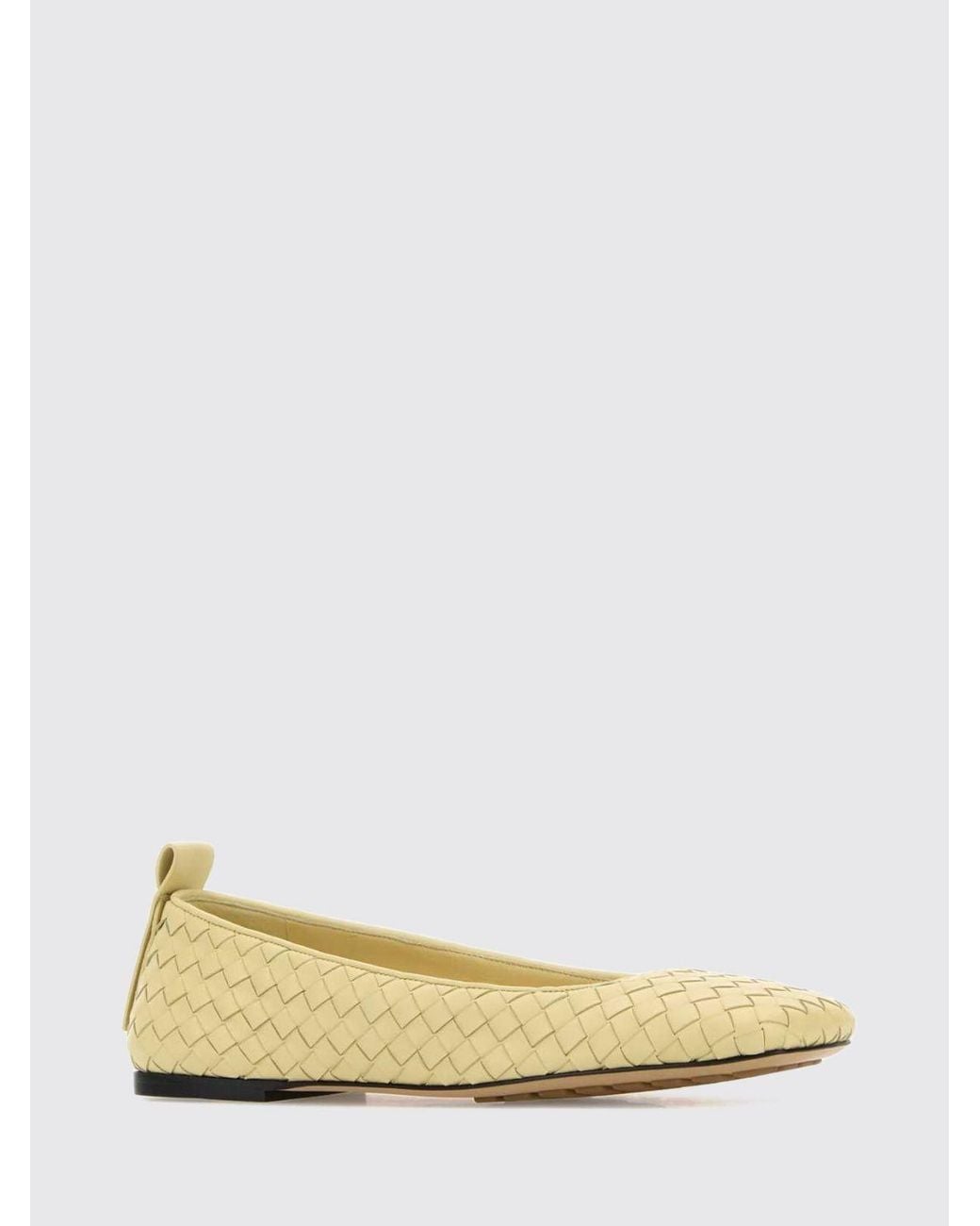 Bottega Veneta Natural Charlotte Woven Lambskin Square-Toe Ballet Flats