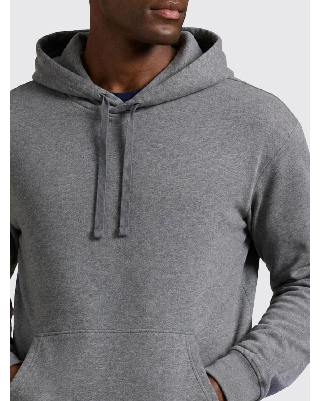 Polo Ralph Lauren Gray Cotton Hoodie With Embroidered Pony Logo for men
