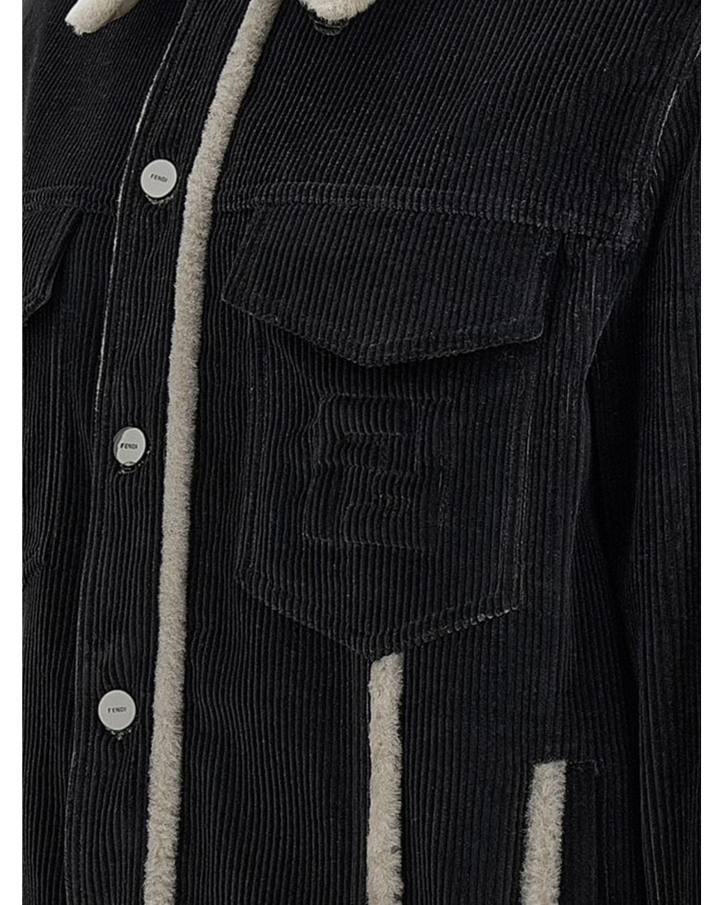 Fendi Black Classic Corduroy Jacket for men