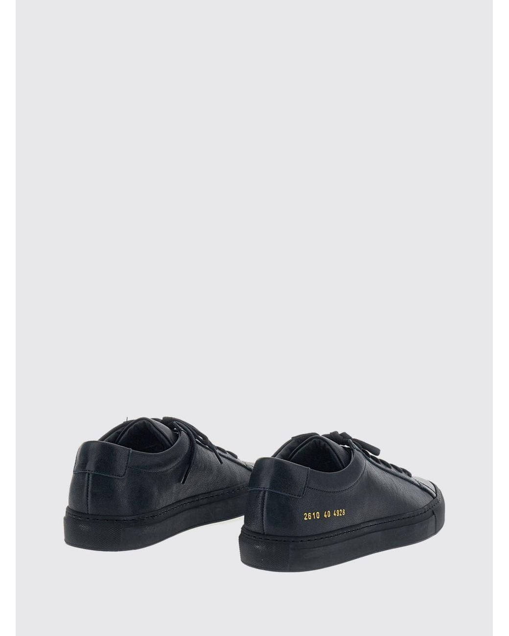 Common Projects Blue Achilles Low Smooth Calfskin Sneakers With Laminated Logo for men