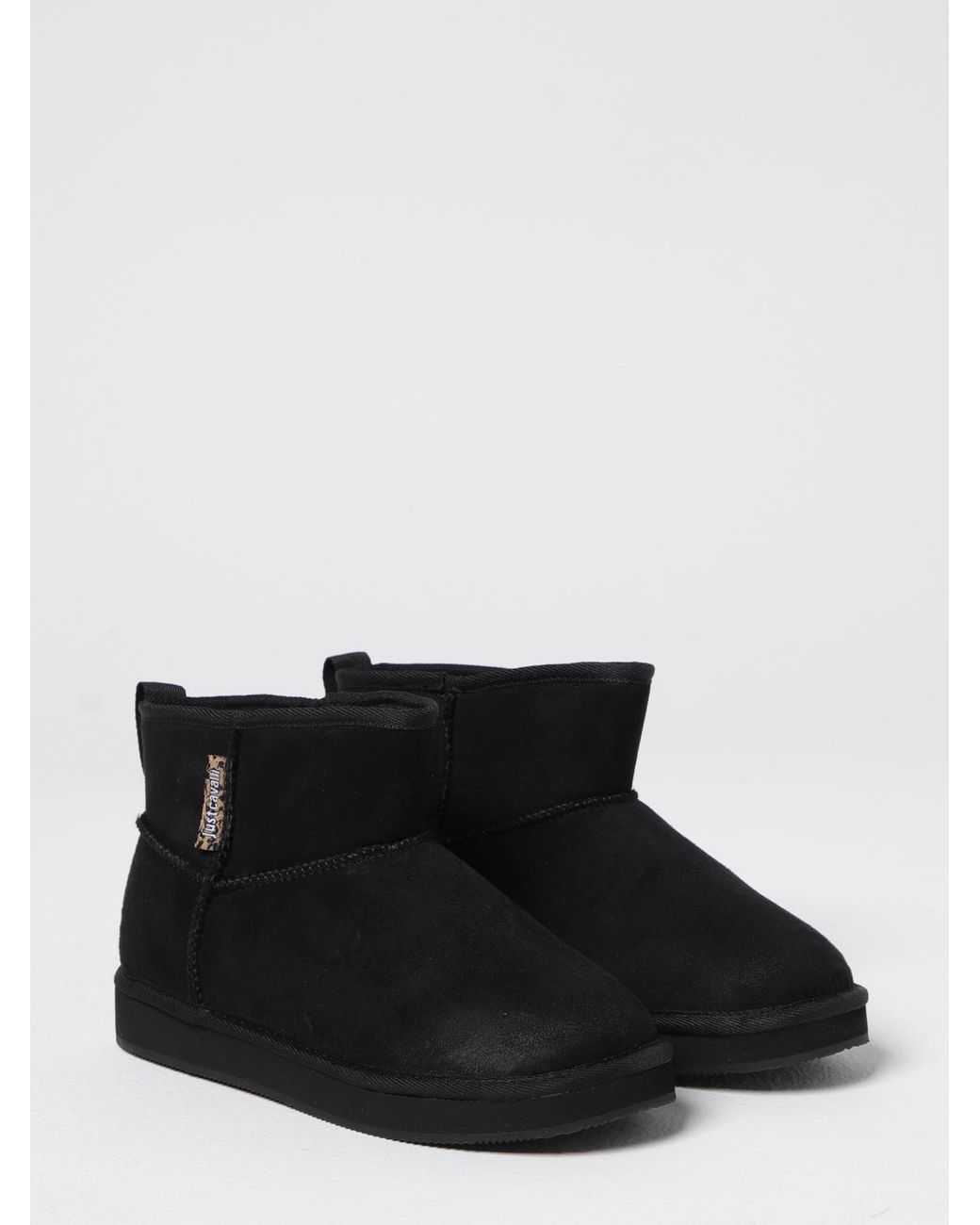 Just Cavalli Black Flat Ankle Boots