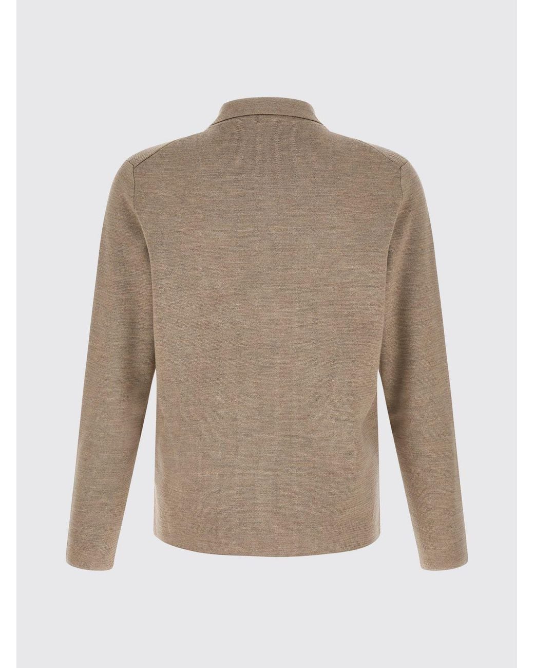 Zanone Natural Pure Virgin Wool Cardigan With Classic Collar And Patch Pockets for men