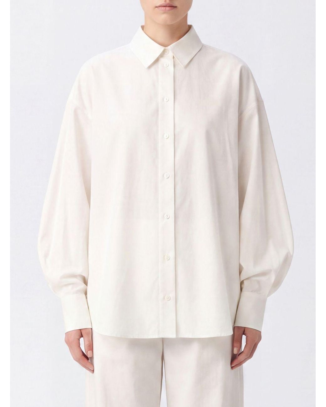 The Attico White Relaxed Fit Cotton Shirt With Balloon Sleeves