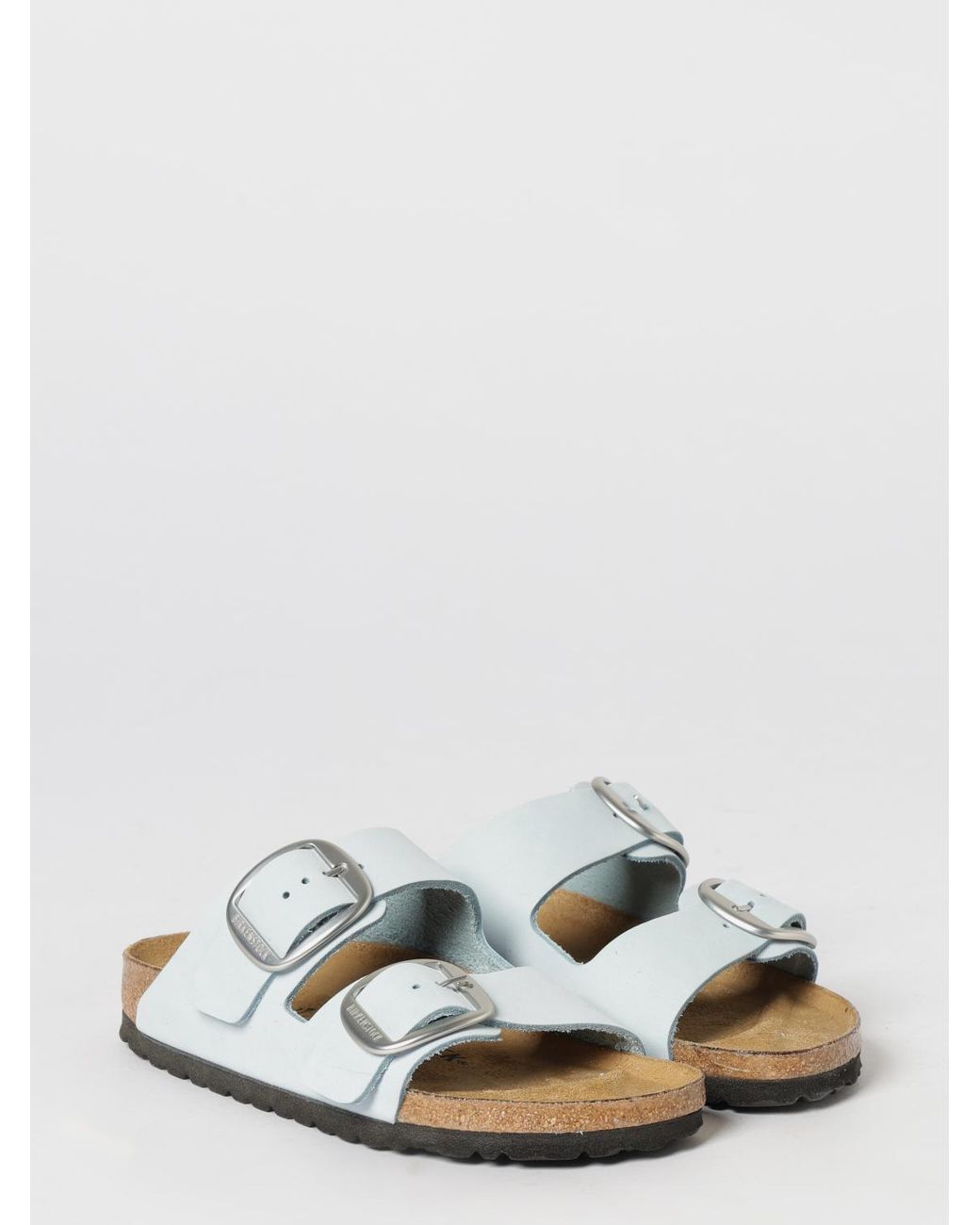 Birkenstock White Arizona Big Buckle Nubuck Sandals