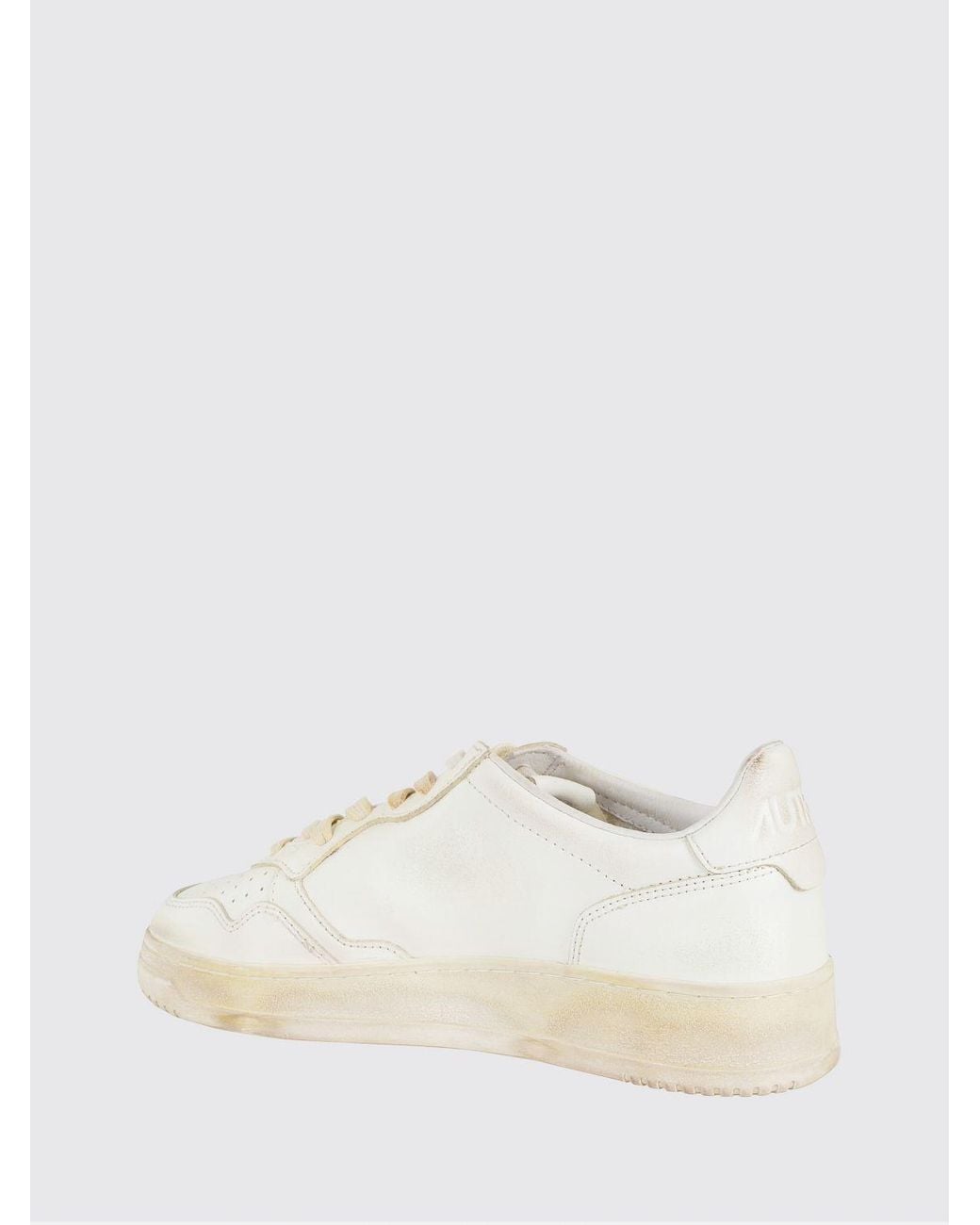 Autry Natural Medalist Super Vintage Low Used Leather Sneakers for men