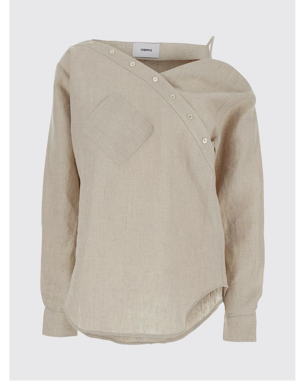 Camicia Asimmetrica di Coperni in Natural