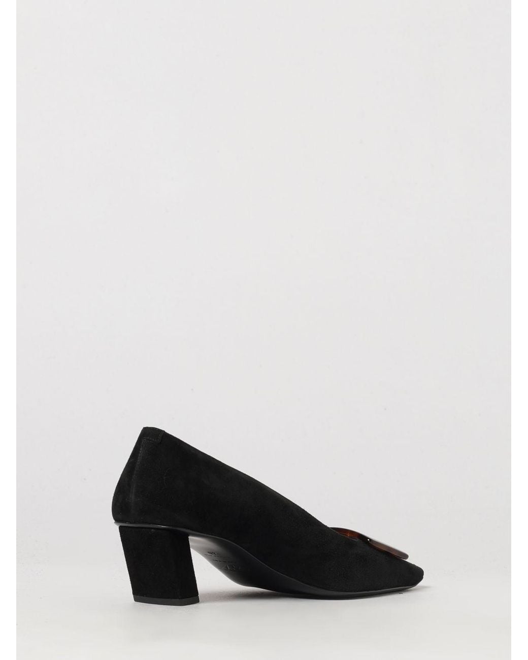 Roger Vivier Black Suede Pumps With Buckle And Low Heel