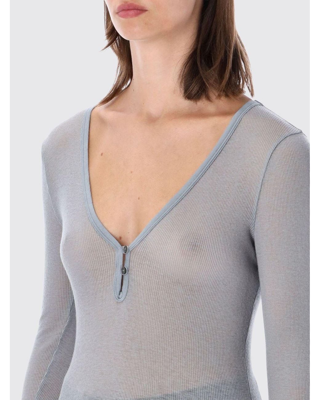 James Perse Gray Slim Fit V-Neck Cardigan