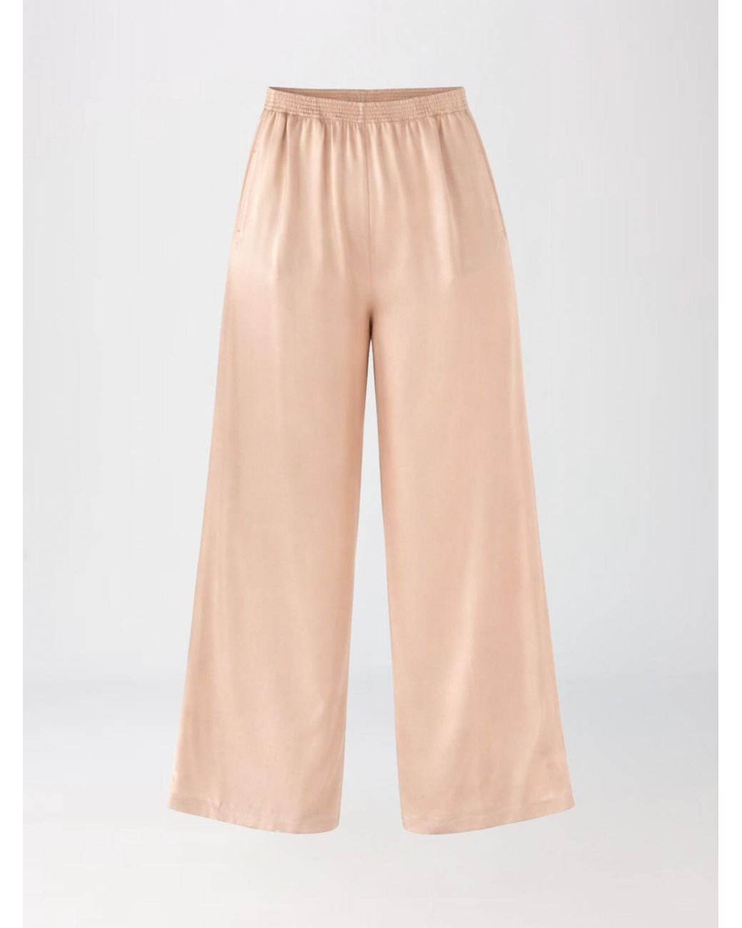 Fabiana Filippi Natural Satin Palazzo Trousers