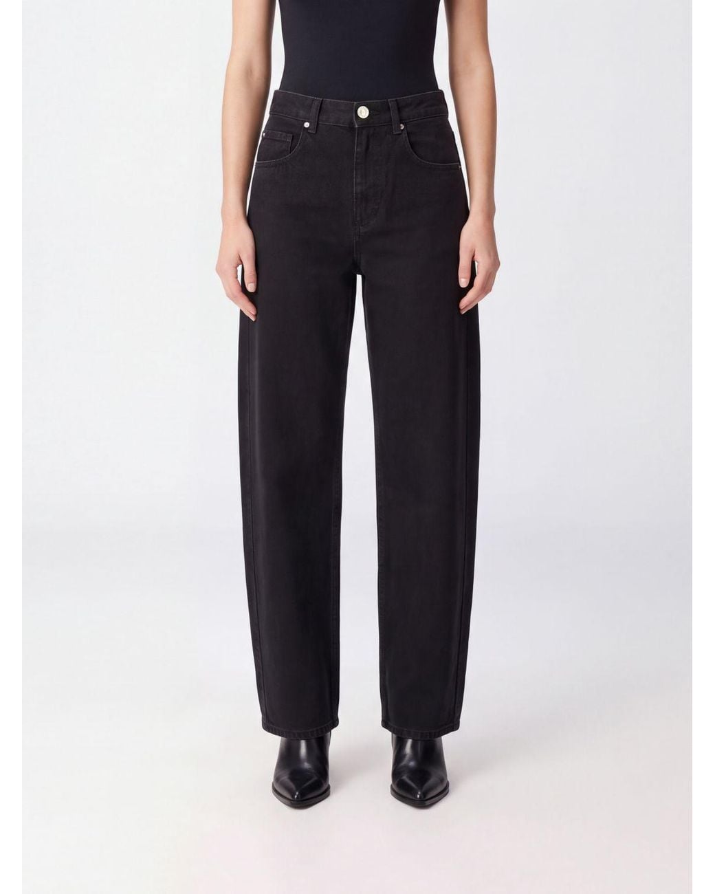 Isabel Marant Blue Oriane High-Waisted Baggy Jeans