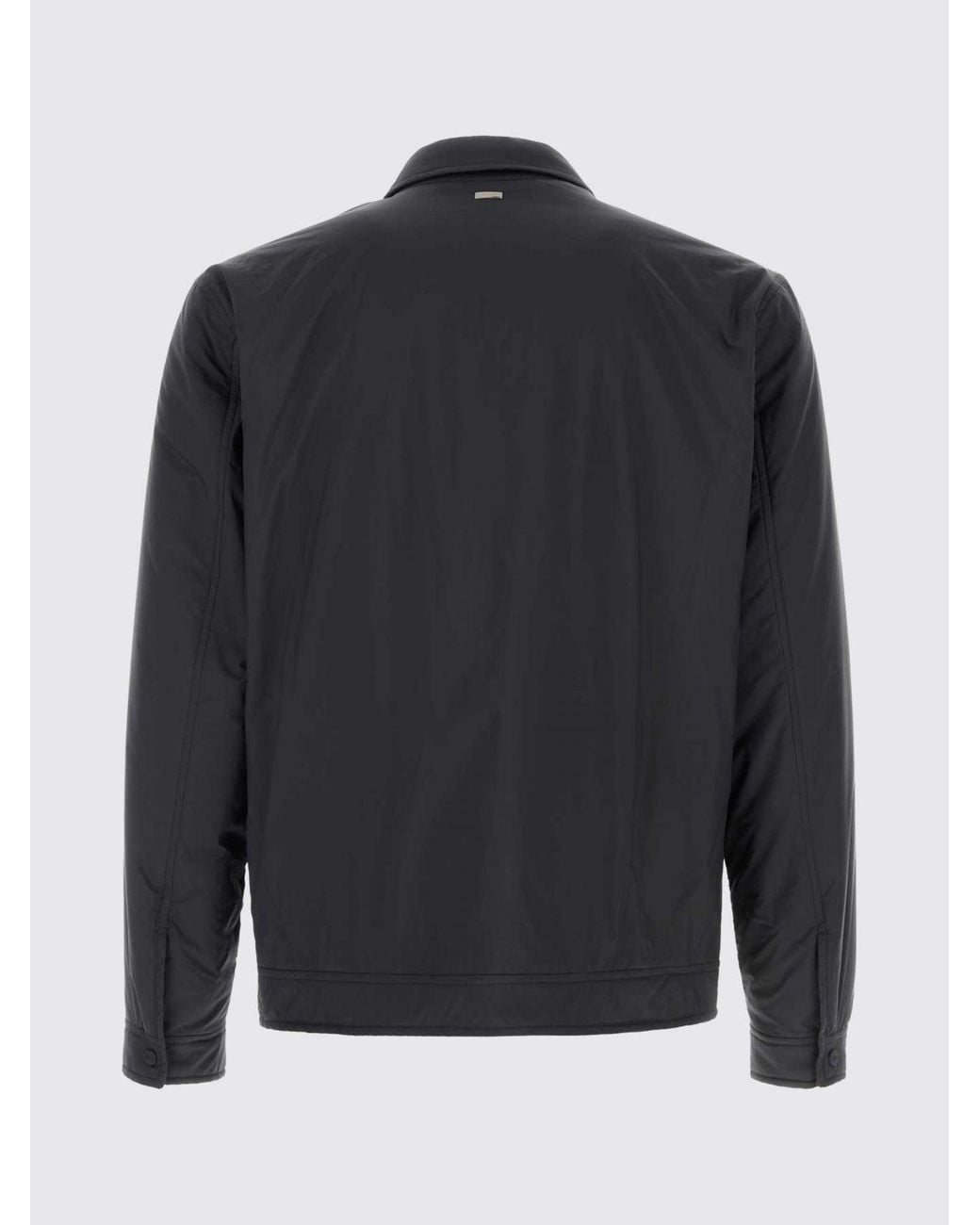 Herno Gray Padded Technical Fabric Shirt Jacket With Flap Pockets for men