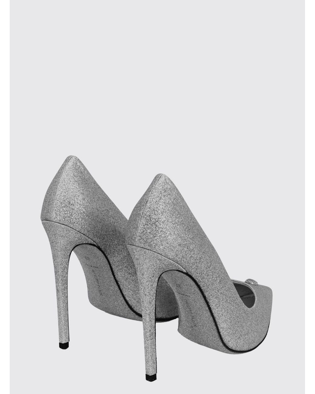 Philipp Plein White Glitter Leather Pumps With Skull Application And High Heel
