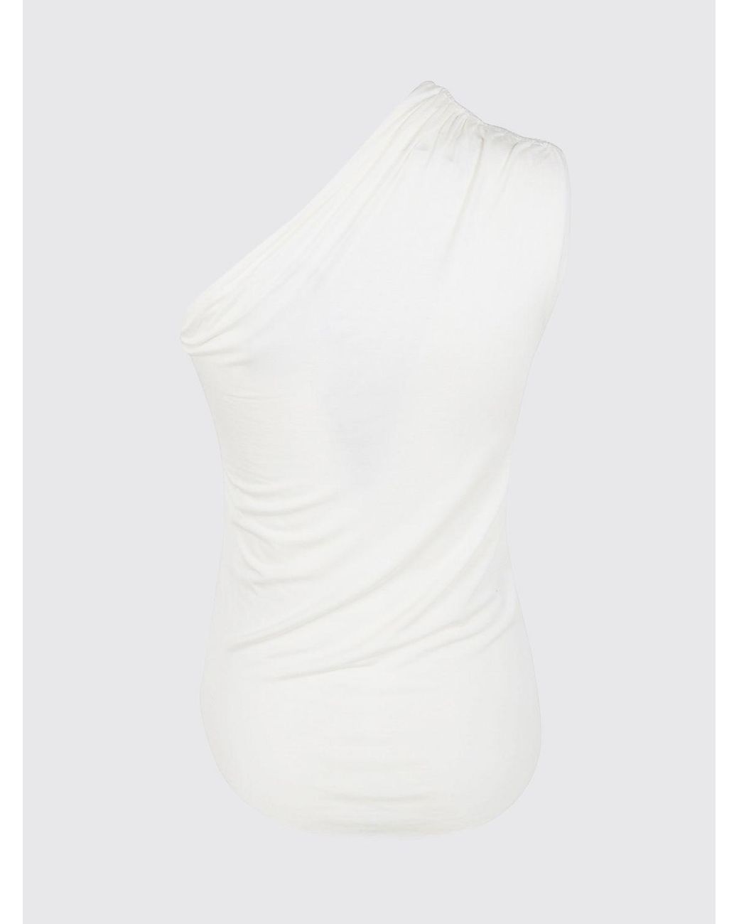 Thom Krom Blue Stretch Jersey One-Shoulder Top