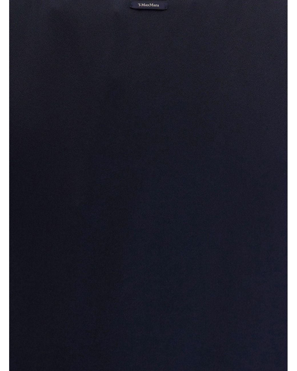 Max Mara Blue Basic Satin Top