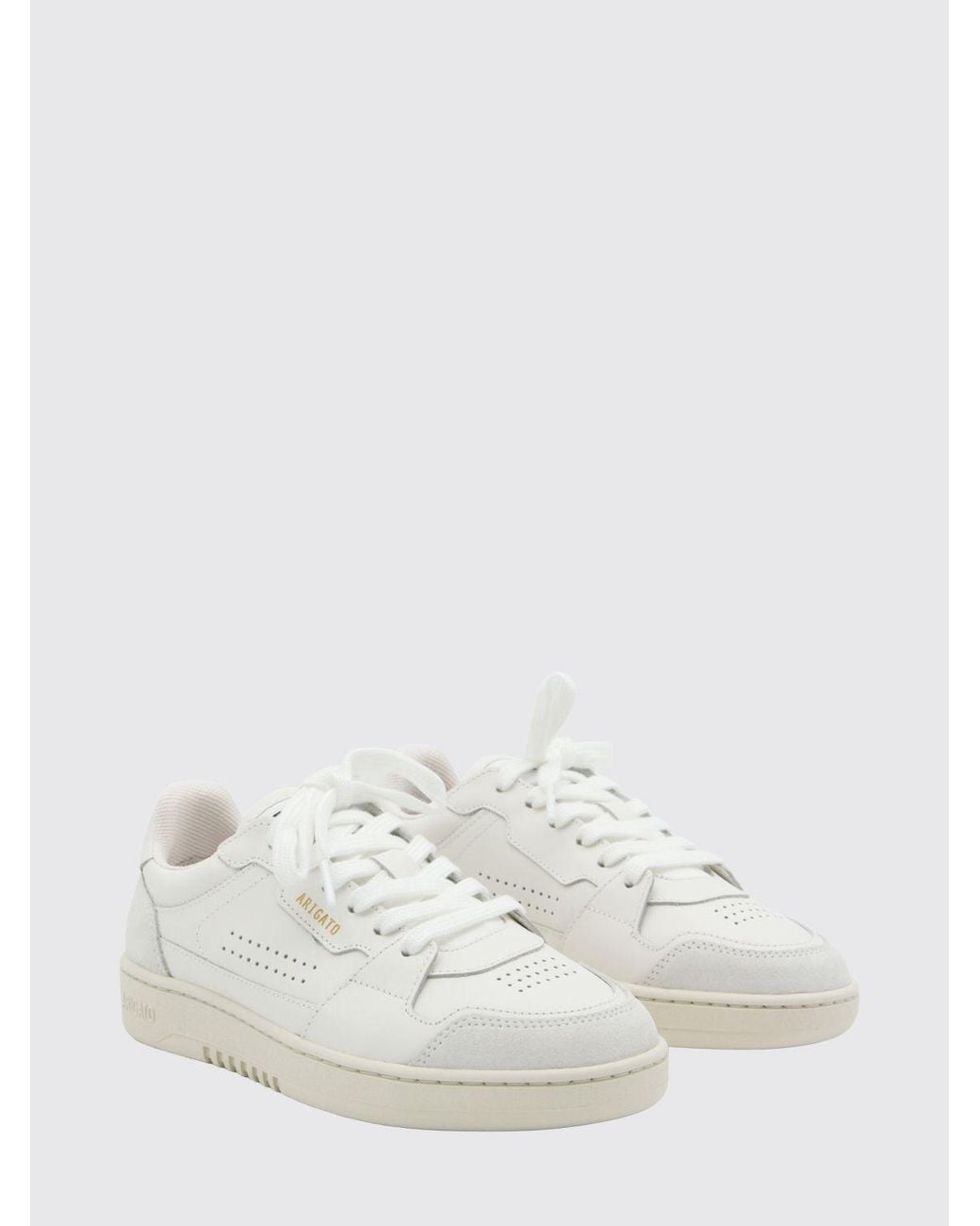 Axel Arigato White Dice Lo Leather And Suede Sneakers With Perforated Toe