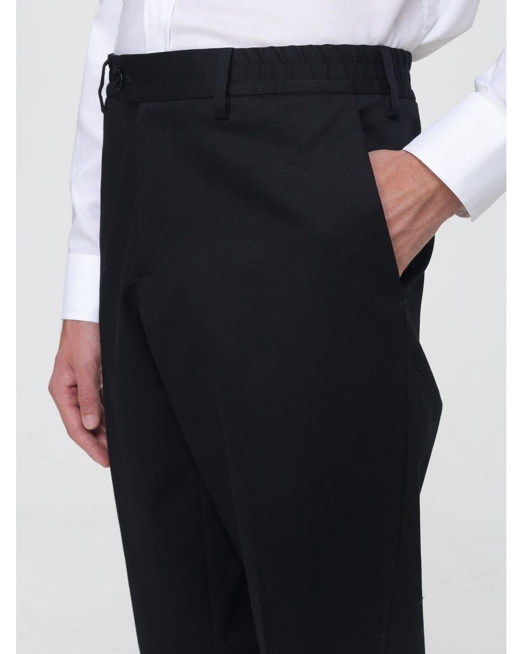 Lardini Blue Slim Fit Gabardine Trousers With Off-Centre Closure for men