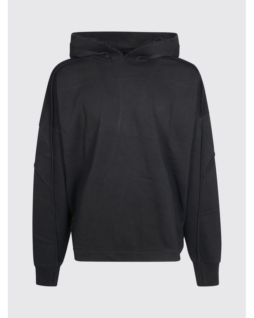 Thom Krom Gray Relaxed Fit Cotton-Blend Hoodie With Dropped Shoulders for men