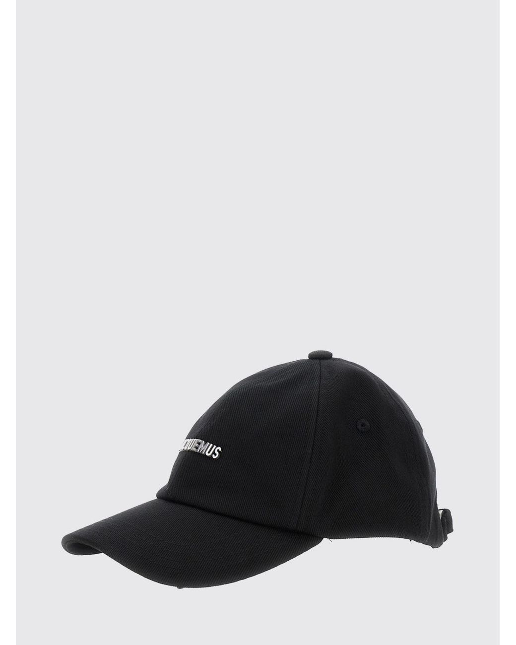 Jacquemus Black Gadjo Cotton Twill Baseball Cap With Metal Logo