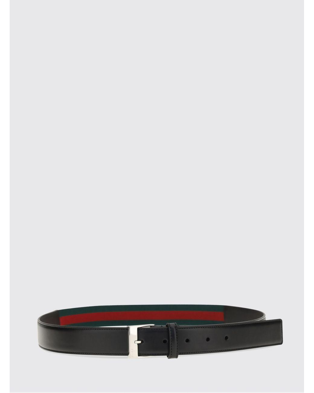 Gucci White Adjustable Leather And Technical Fabric Belt With Web Detail for men