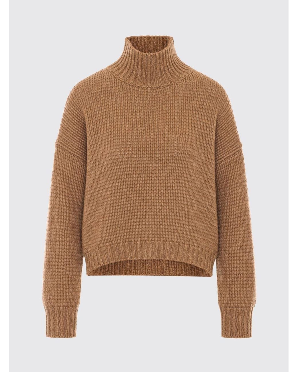 Roberto Collina Blue Wool Blend Turtleneck Jumper With Dropped Shoulders