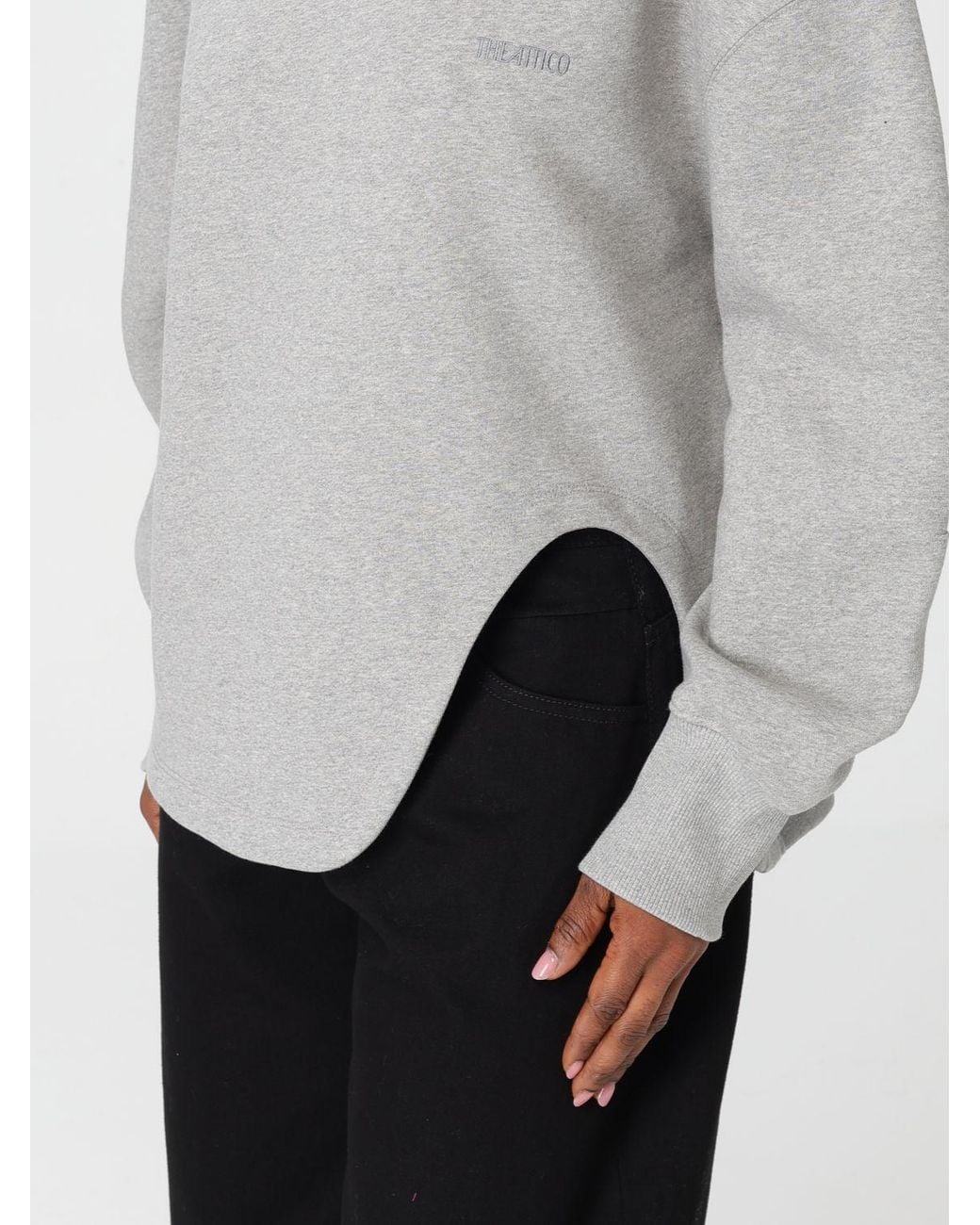 The Attico Gray Cotton Crew Neck Sweatshirt With Pack