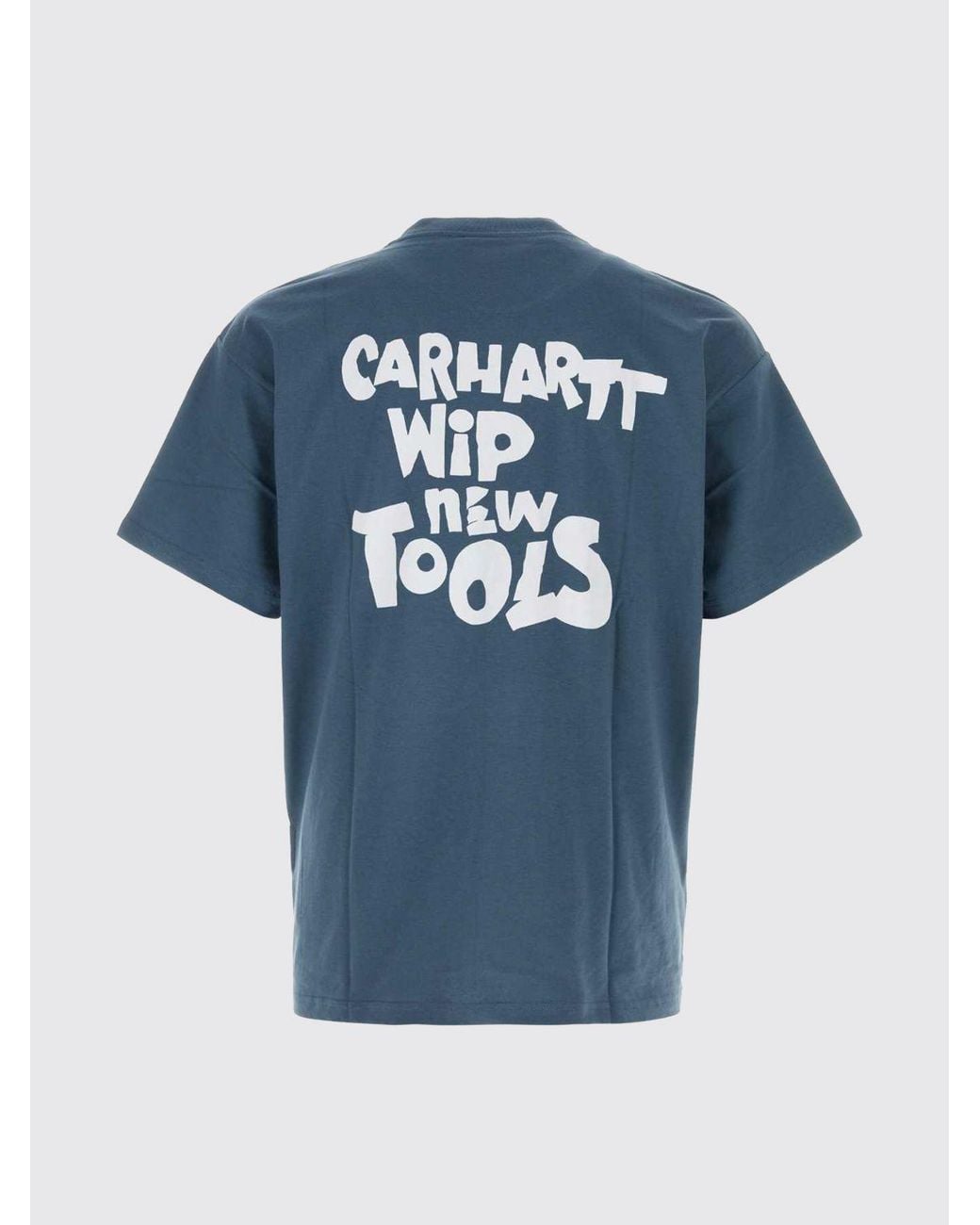 Carhartt Blue Organic Cotton T-Shirt With Graphic And Slogan Print for men