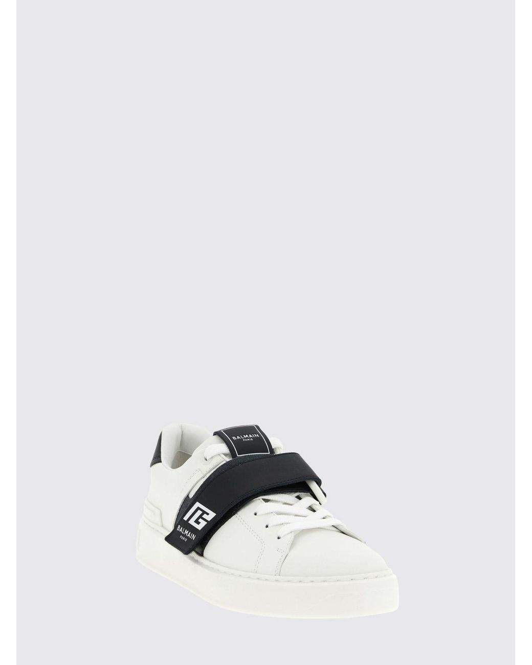 Balmain White 'B-Court' Sneakers for men