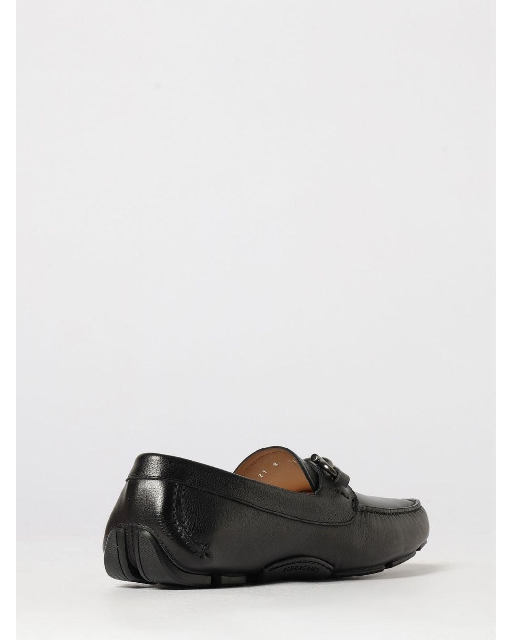 Ferragamo White Gancini Driver Loafers for men