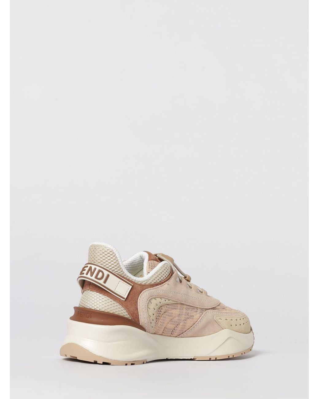 Fendi Natural Flow Suede And Mesh Sneakers