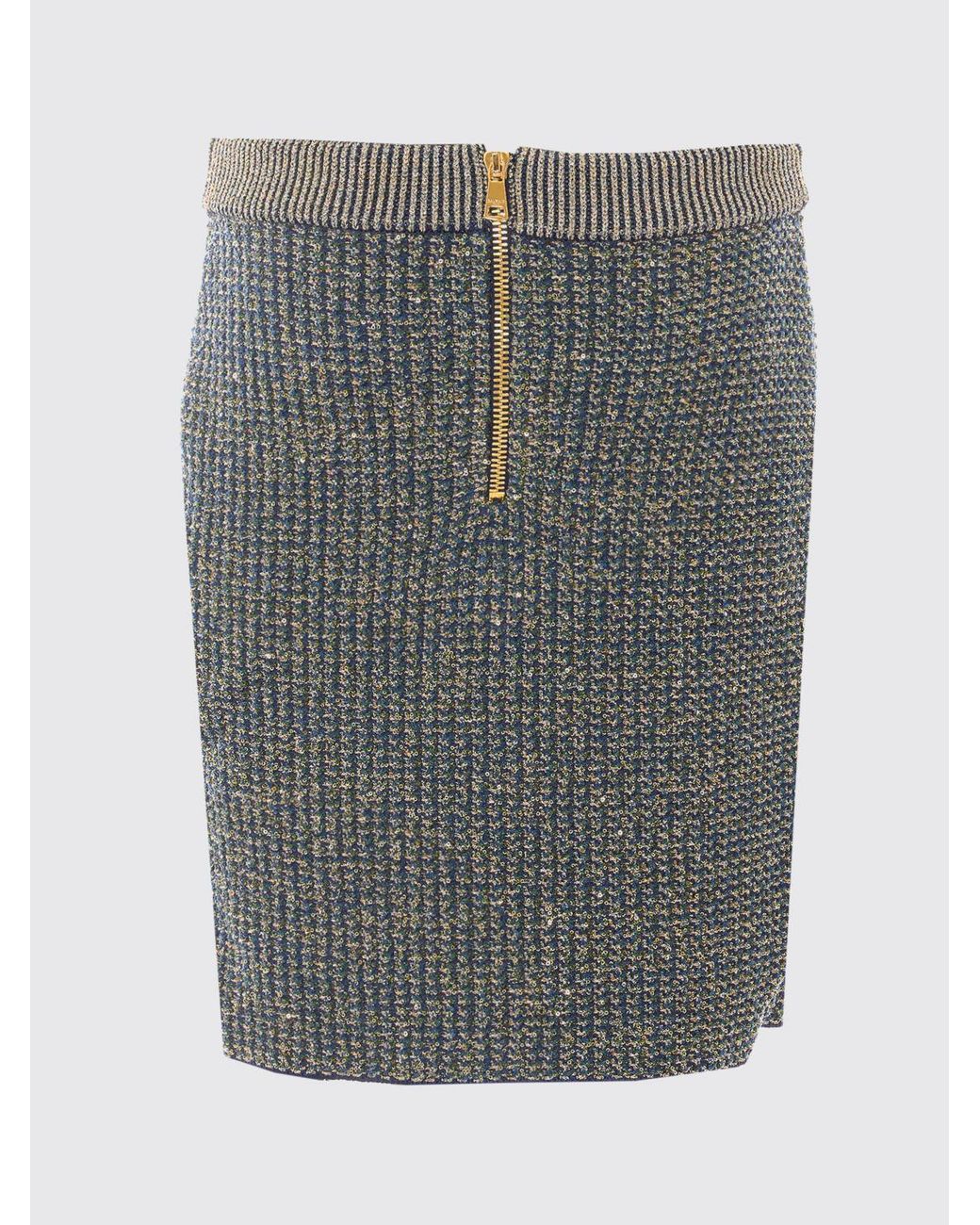 Balmain Black High-Waisted Knit Mini Pencil Skirt With Sequin Embroidery