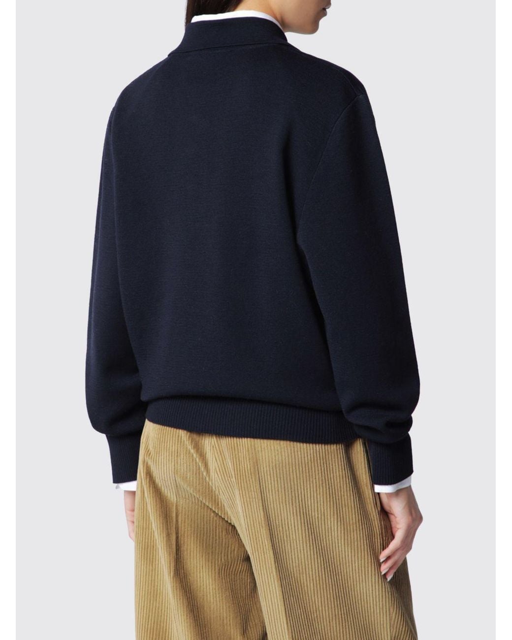 Rohe Blue Long-Sleeved Knit Polo
