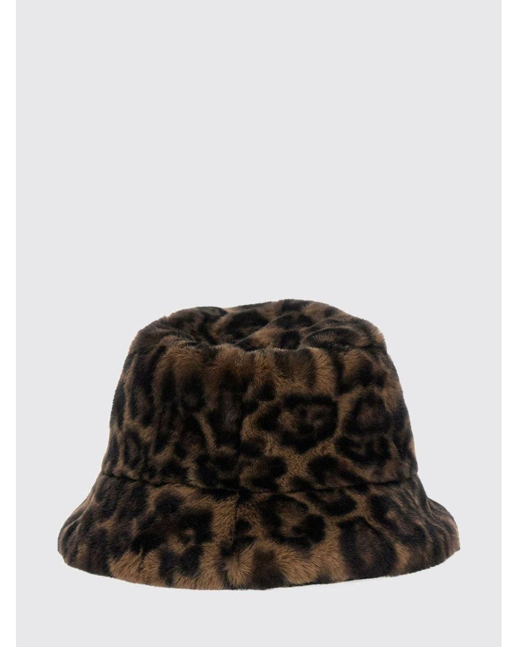 Apparis Black Animal Print Recycled Faux Fur Bucket Hat