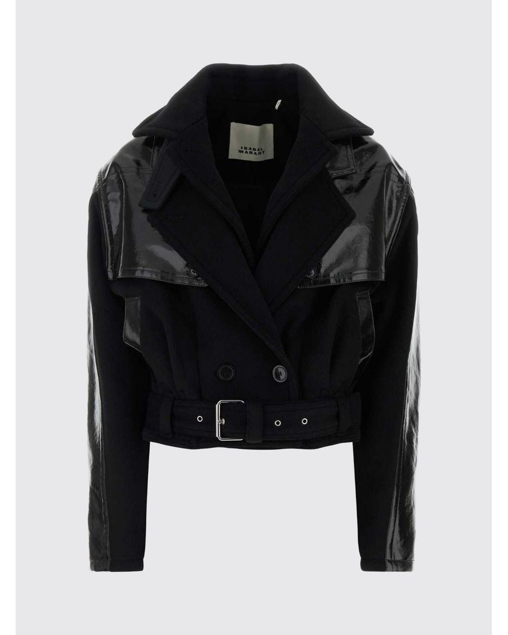 Isabel Marant Black Wool And Cashmere Blend Biker Jacket With Belted Waist
