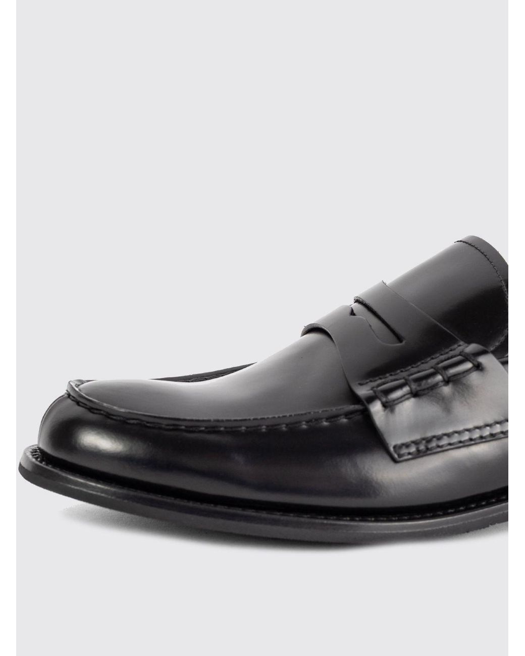 Church's White Brushed Leather Penny Loafers With Raised Apron Toe