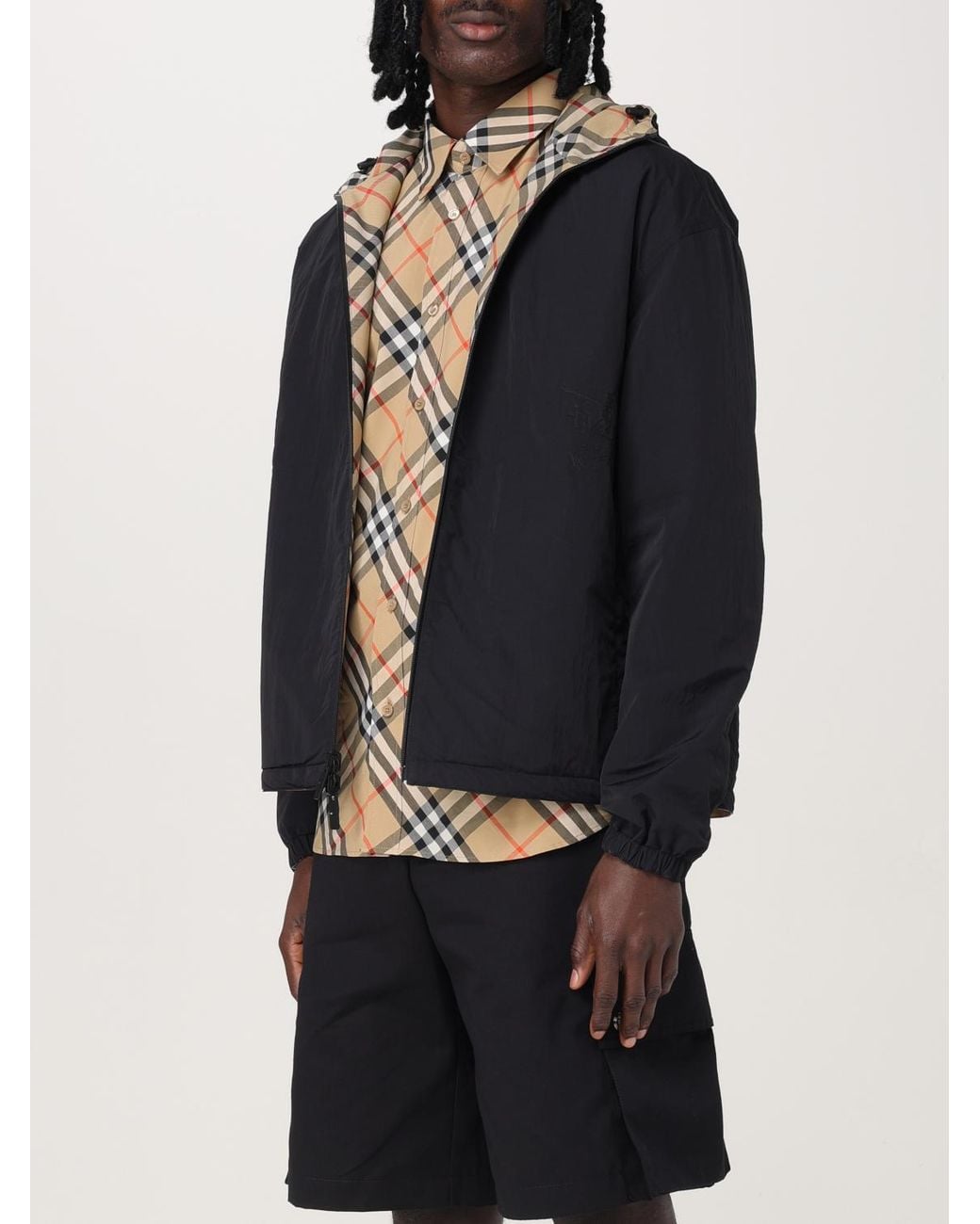 Burberry Natural Reversible Nylon Jacket With Vintage Check Print for men
