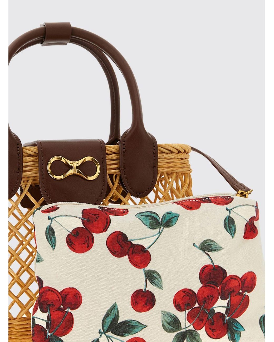 Twinset Metallic Woven Rattan Bag