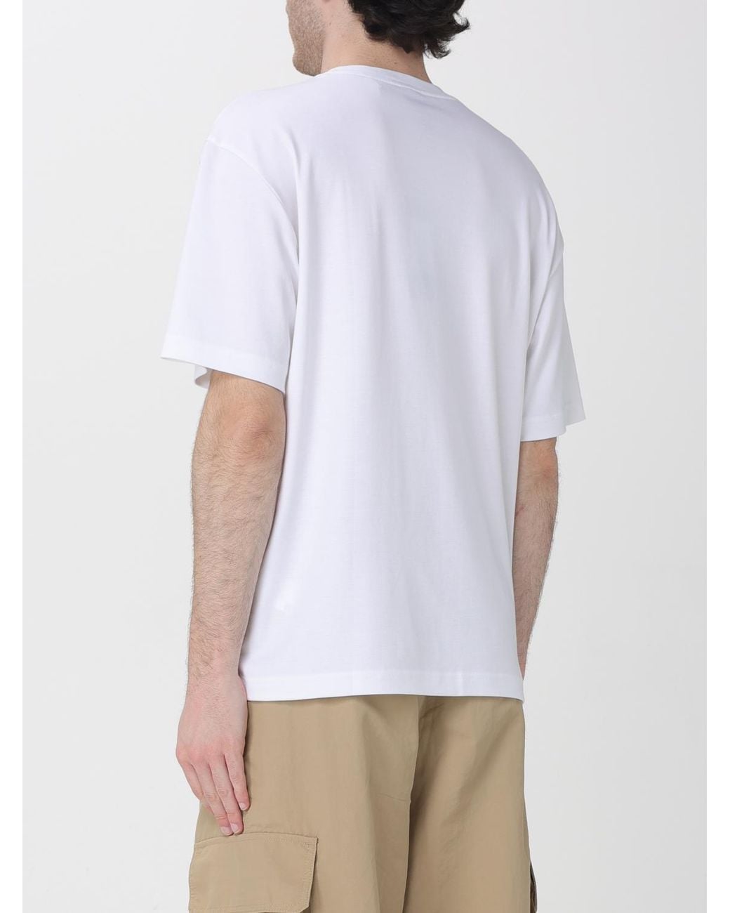 Boss White Printed Cotton T-Shirt for men