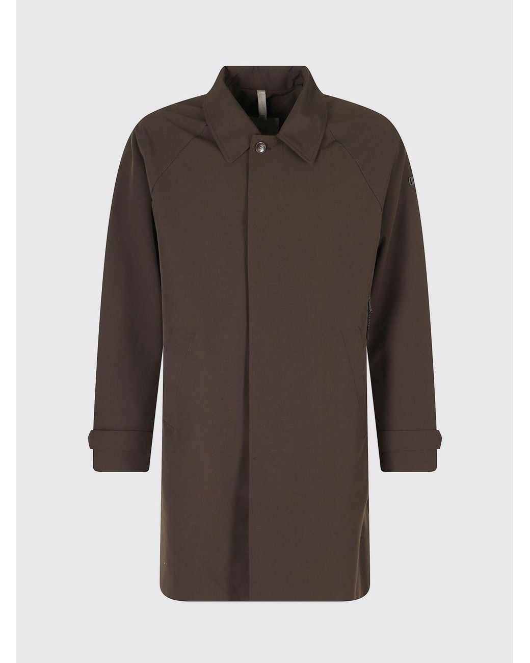 DUNO Gray Knee-Length Polyester Trench Coat With Belted Cuffs for men