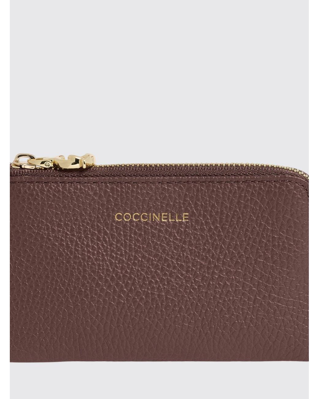 Coccinelle Purple C-Me Small Grained Leather Zipped Purse With Metal Ring