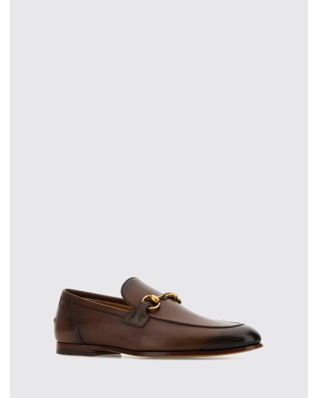 Gucci Brown Smooth Calfskin Loafers With Horsebit Detail And Leather Sole for men