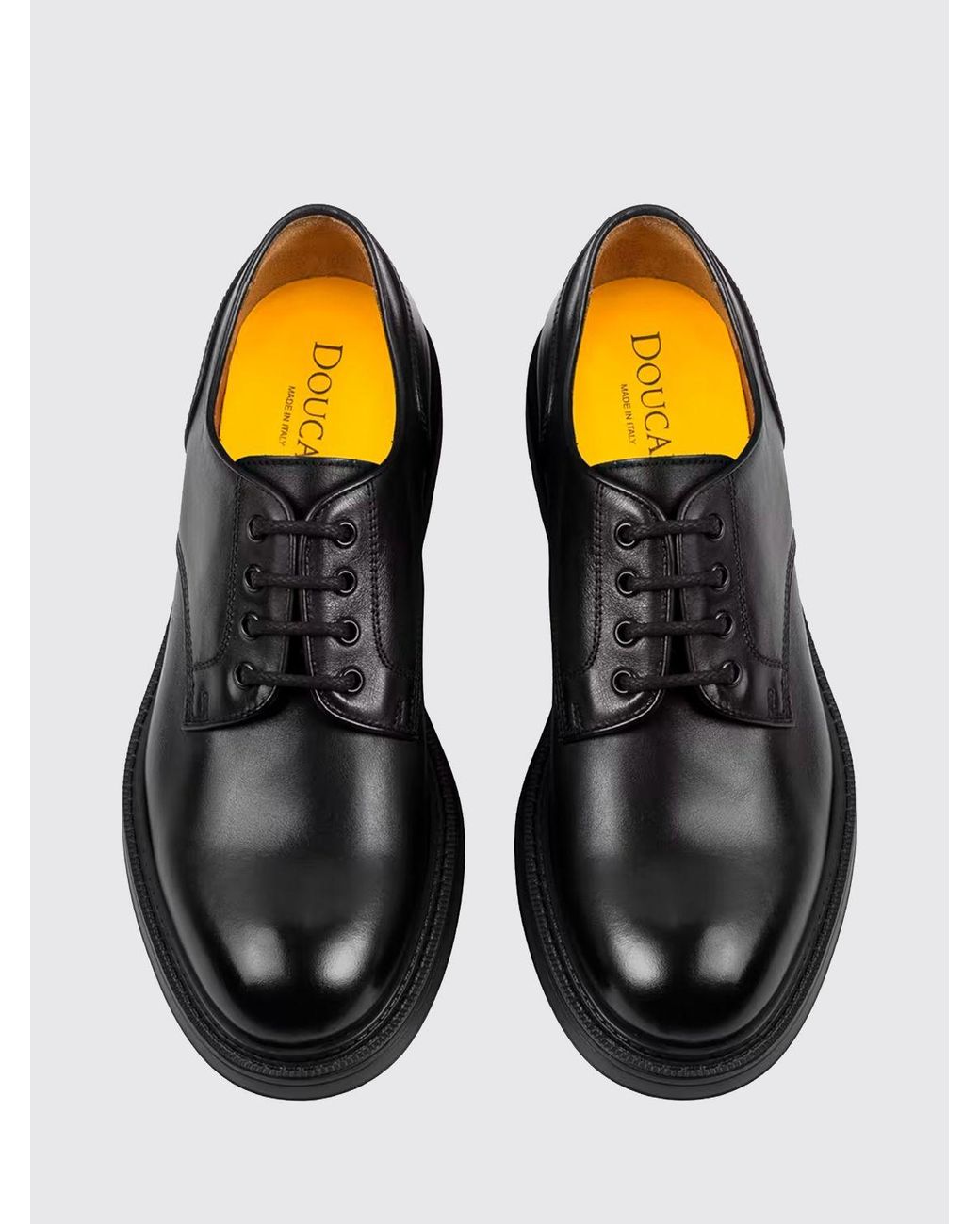 Doucal's White Smooth Calfskin Derby Shoes With Rubber Sole for men