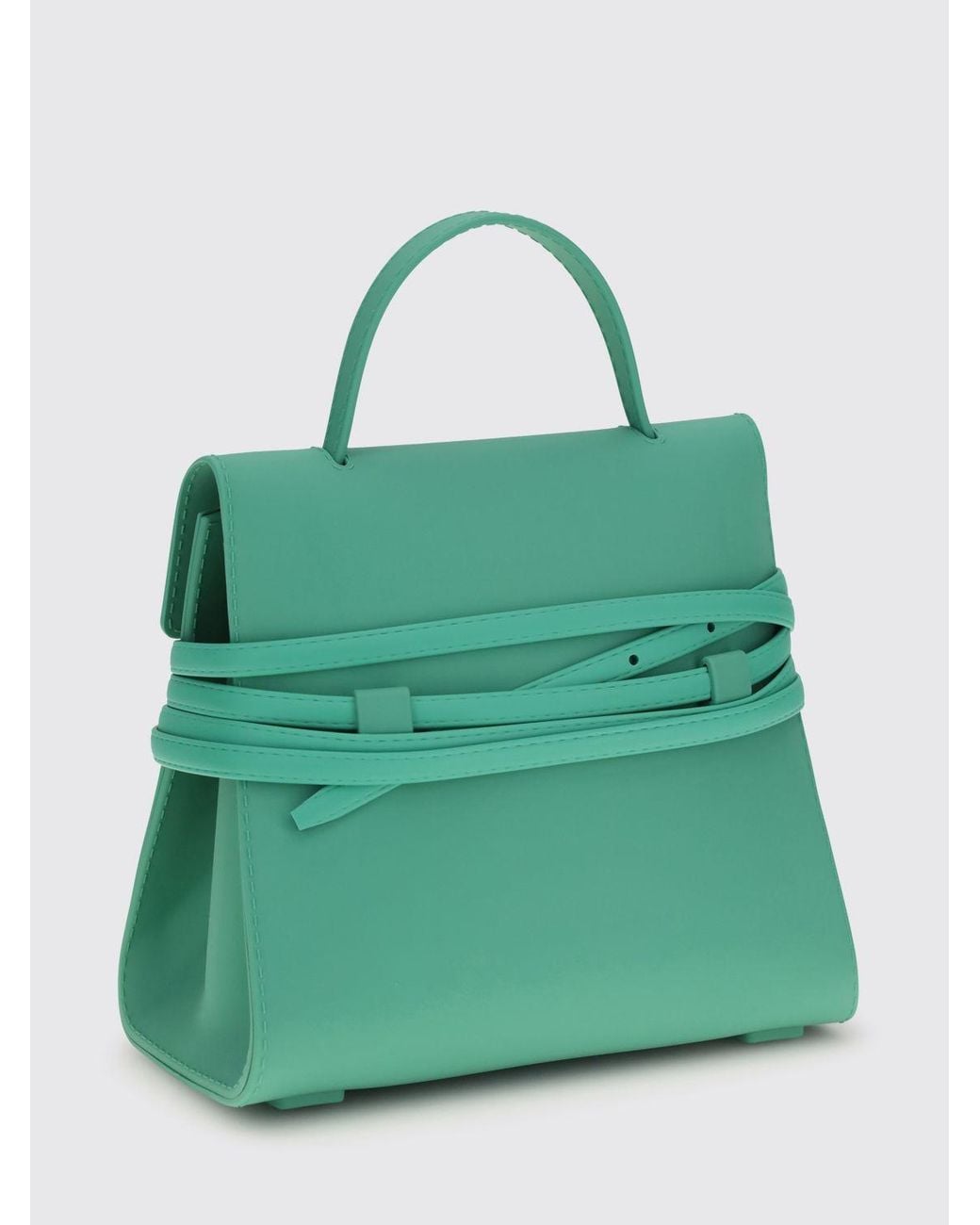 Moschino Couture Green Tie Me Leather Bag
