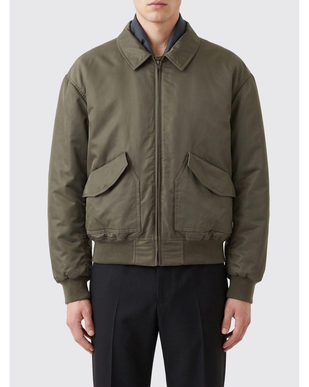 MM6 by Maison Margiela Brown Relaxed Fit Nylon Bomber Jacket With Stitch Logo for men