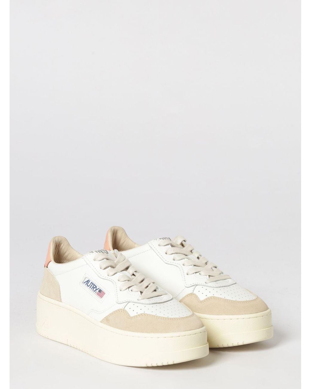 Autry Natural Medalist Platform Low Leather Sneakers
