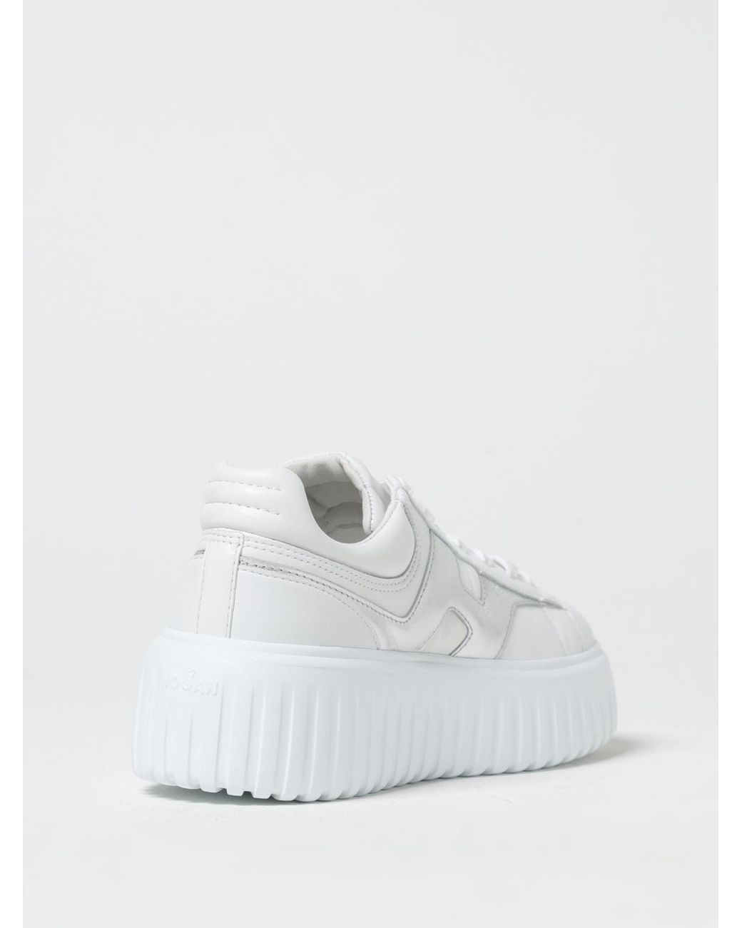 Hogan White H-Stripe Leather Sneakers