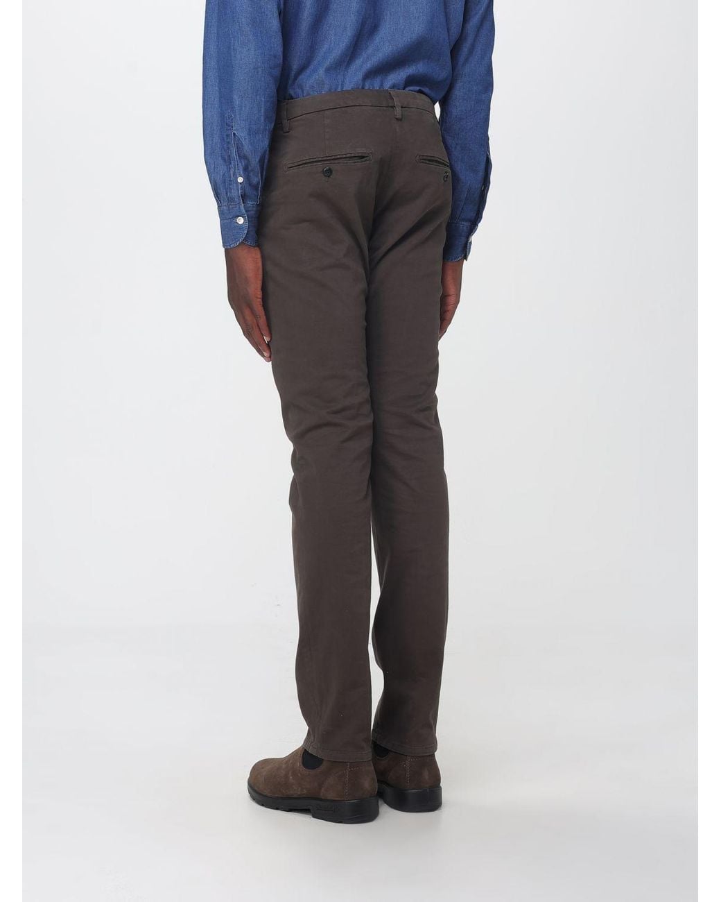 Dondup Blue Mid-Rise Slim Fit Chino Trousers for men