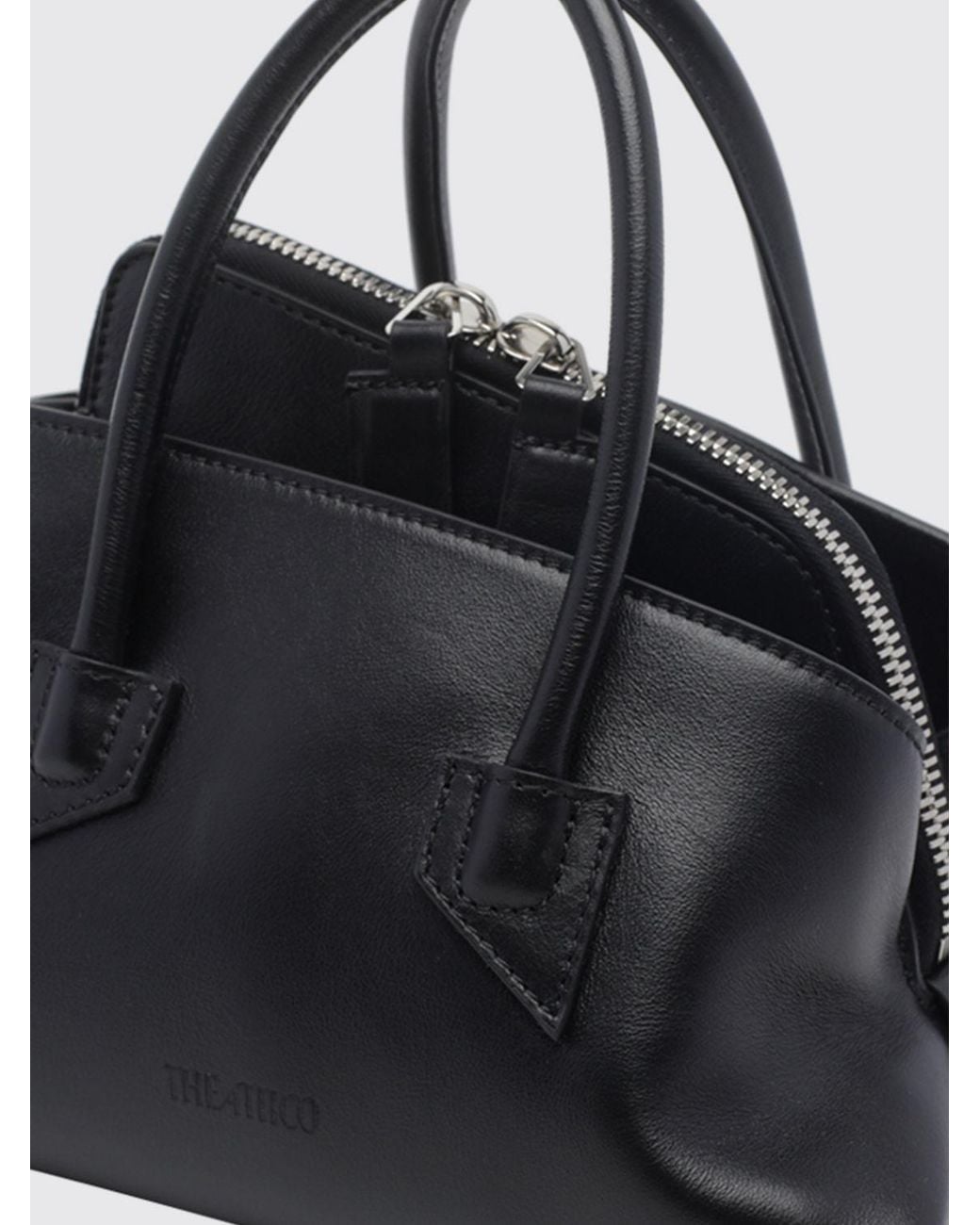 The Attico Black La Passeggiata Asymmetrical Smooth Calfskin Mini Handbag